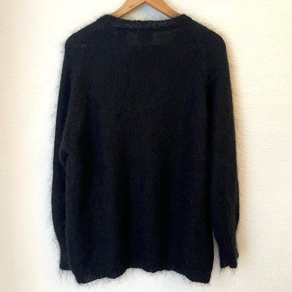 Vintage Gap Mohair Blend Crewneck Sweater M Y2K Oversize Minimalist Black Grunge - Picture 6 of 10